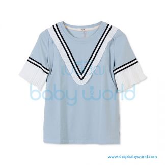 Bearsland blue chiffon tops BB010 M(1)