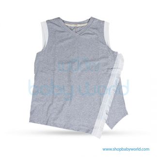 Bearsland gray cap sleeve tops BB087 L(1)